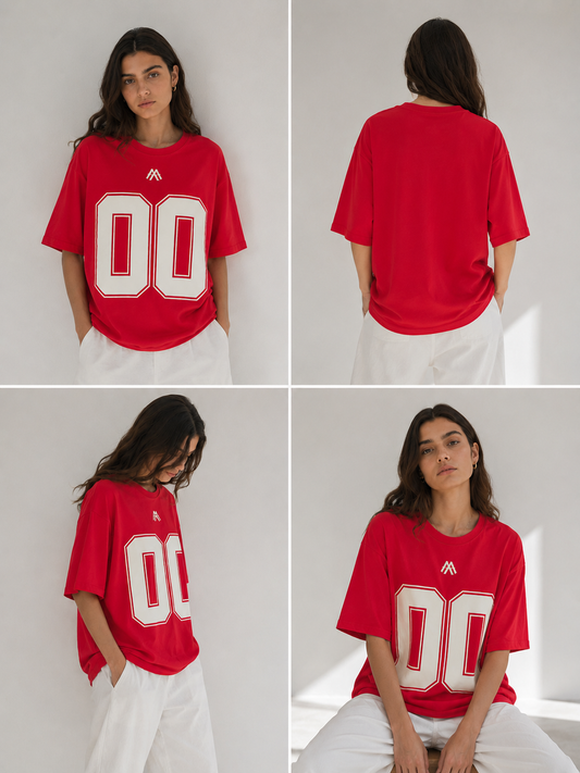 Oversized Varsity "00" Graphic T-Shirt