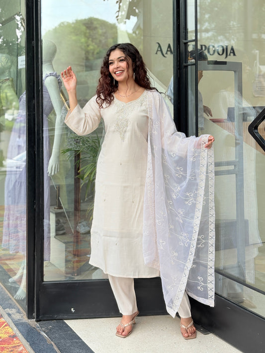 Iyory  Kurta Pant Set with Dupatta