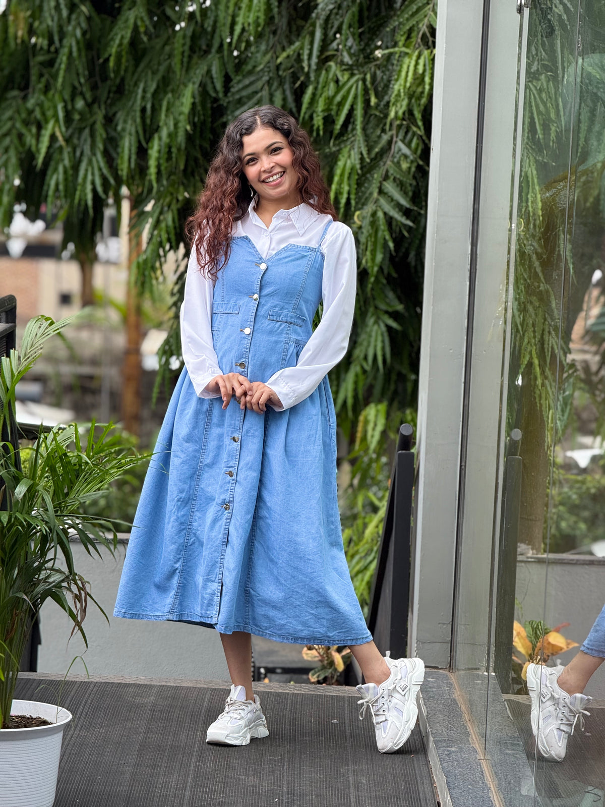 denim one piece dress