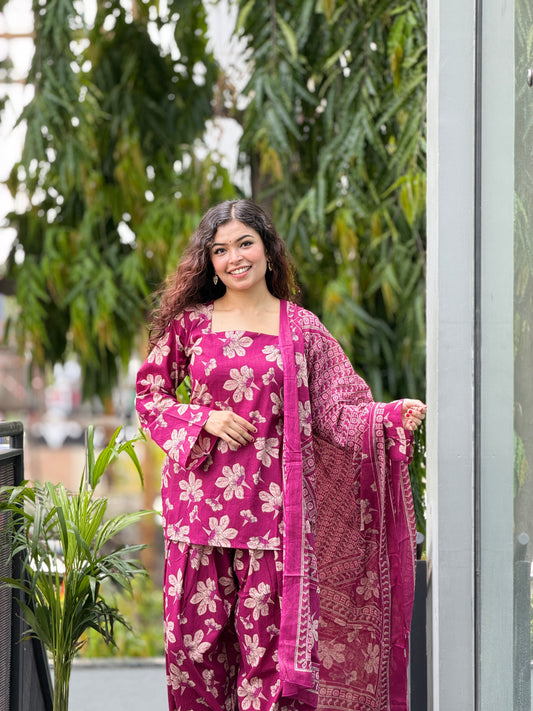 3 piece cotton farsi suit set