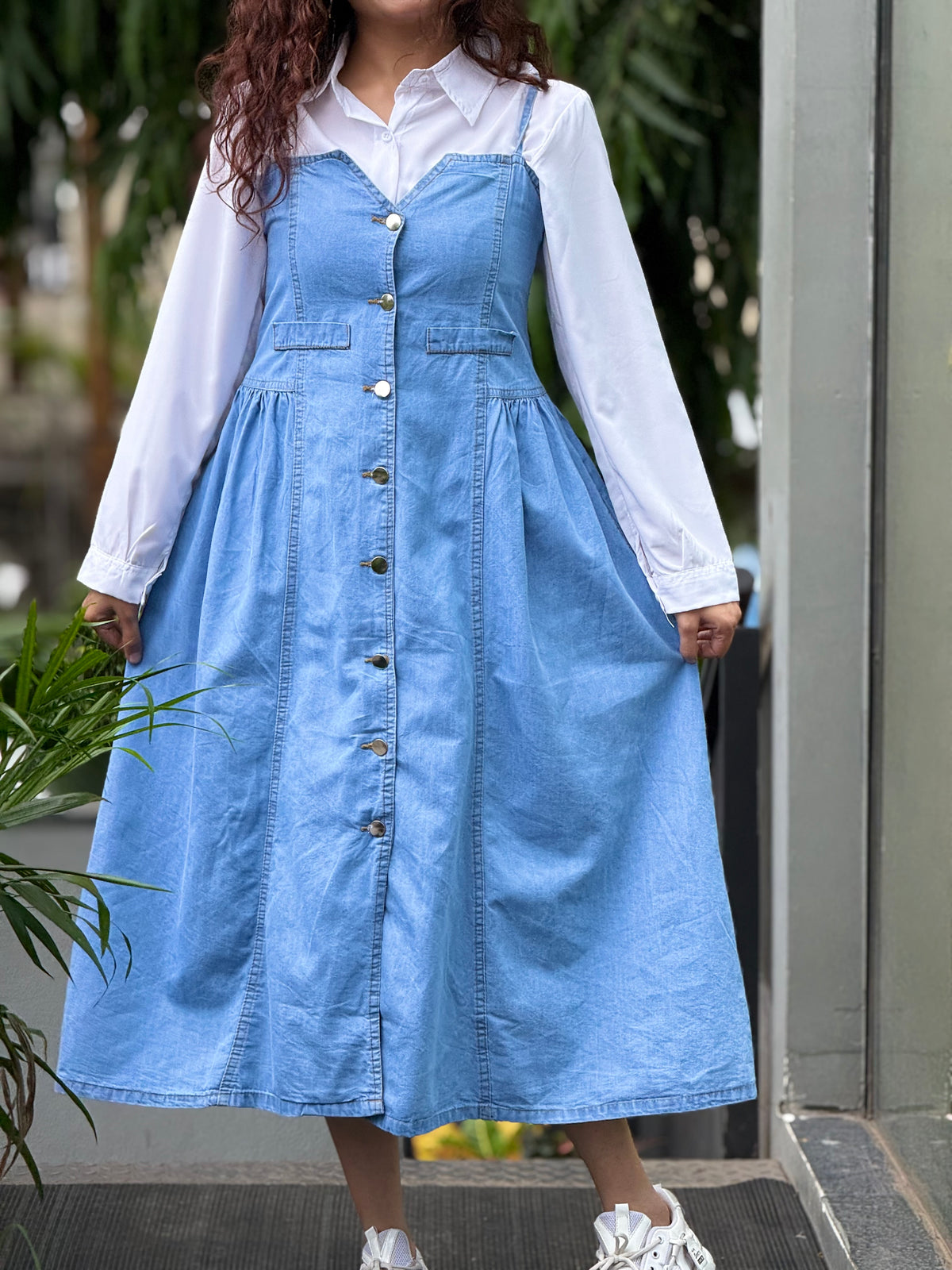 denim one piece dress