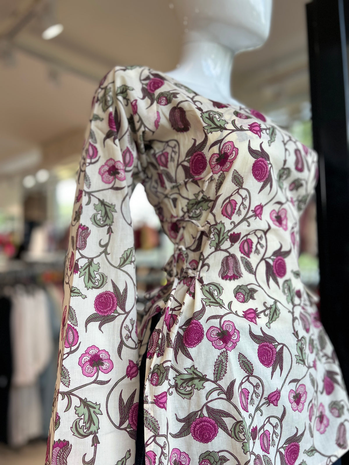 side dori full sleeve short kurti