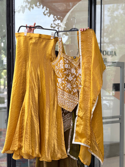 Festive Palazzo Set with velvet crop top