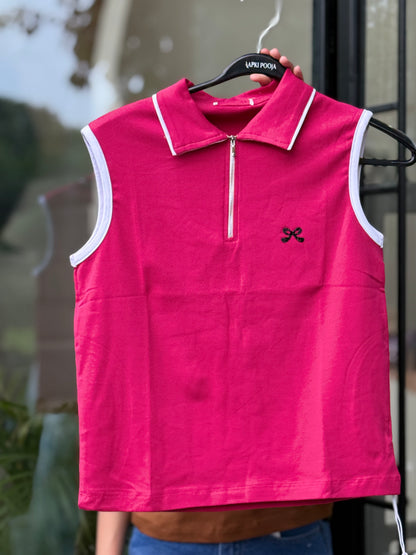 Everyday stretchable body fit bow detail Top