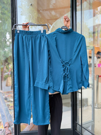 Co-ord set shirt with back dori