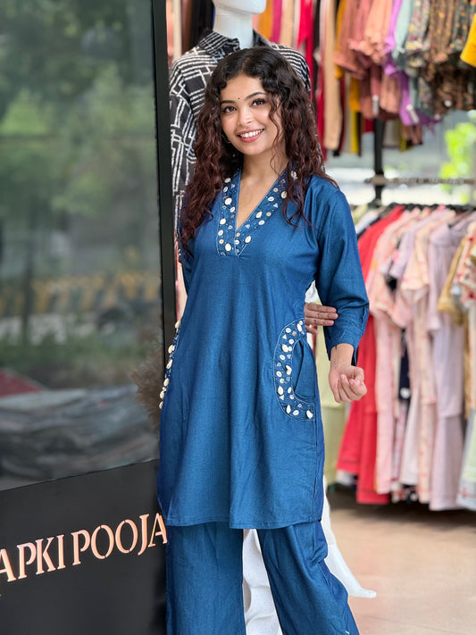Shell work co-ord set with pockets