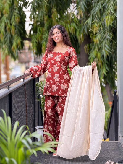 3 piece cotton farsi suit set