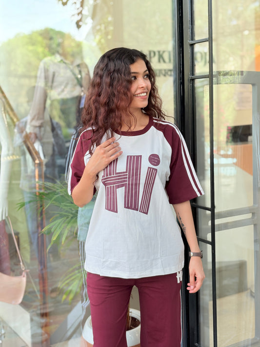 HI Graphic Oversized Co-Ord Set