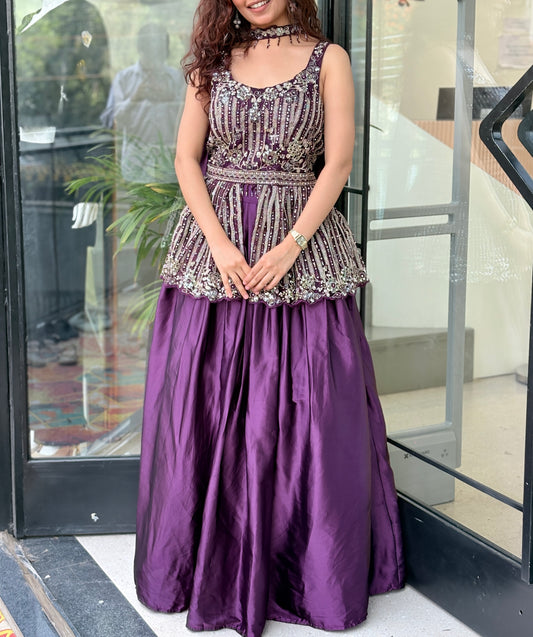 Purple Majesty Partywear Lehenga