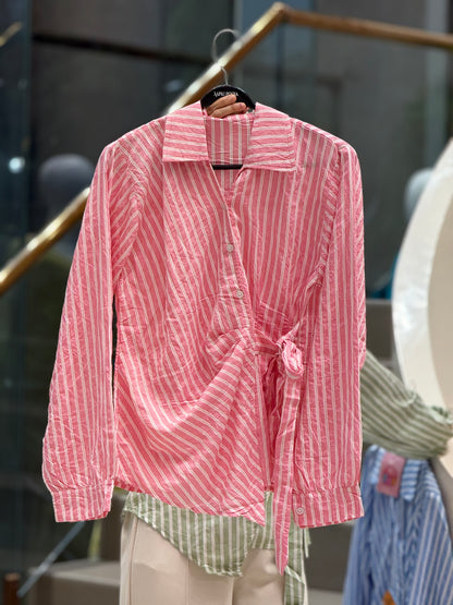 Shirt with side knot