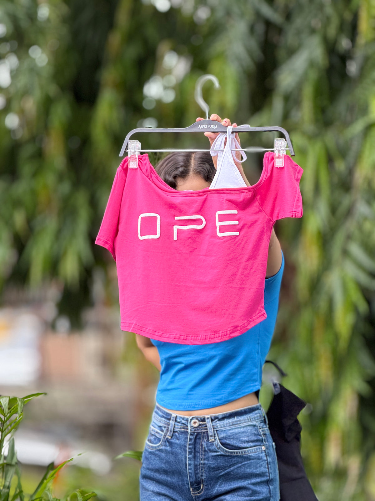 Padded one sided crop top
