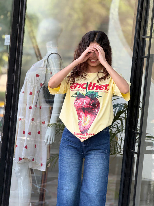 Strawberry Graphic Oversized T-Shirt