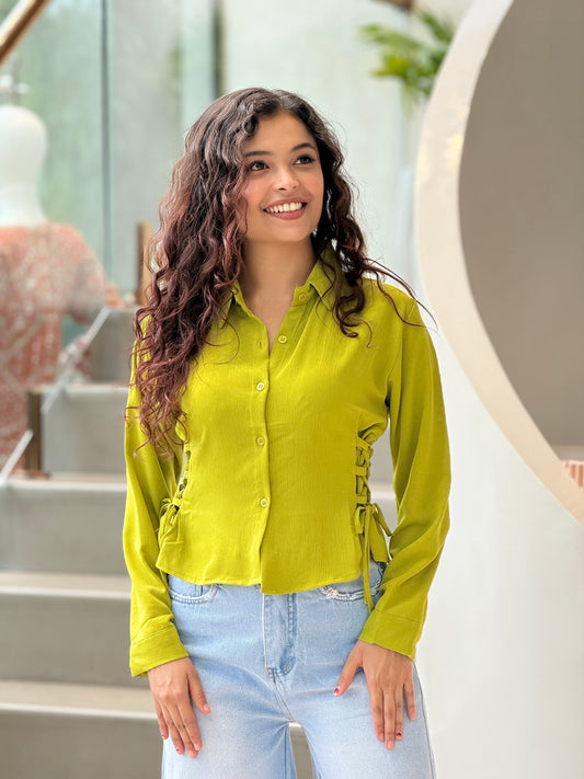 Crop shirt with side dori