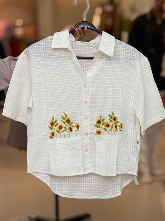 sunflower embroidered shirt