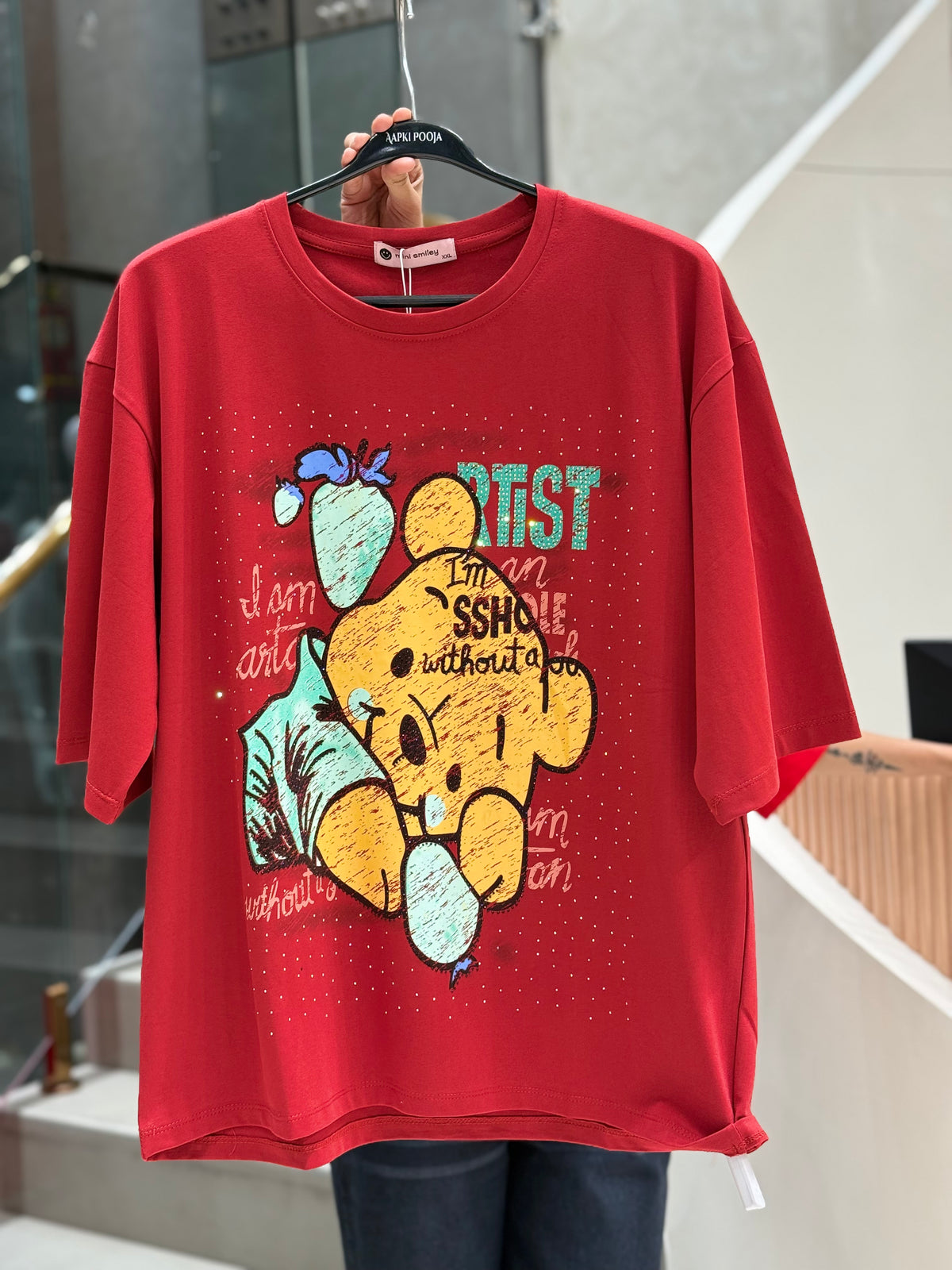 Partywear sparkle oversized T-shirt