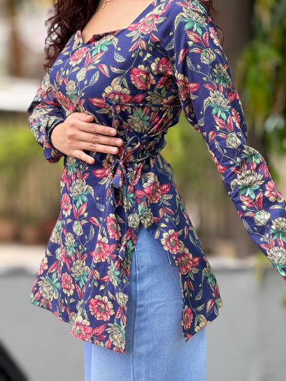 Short side knot kurti