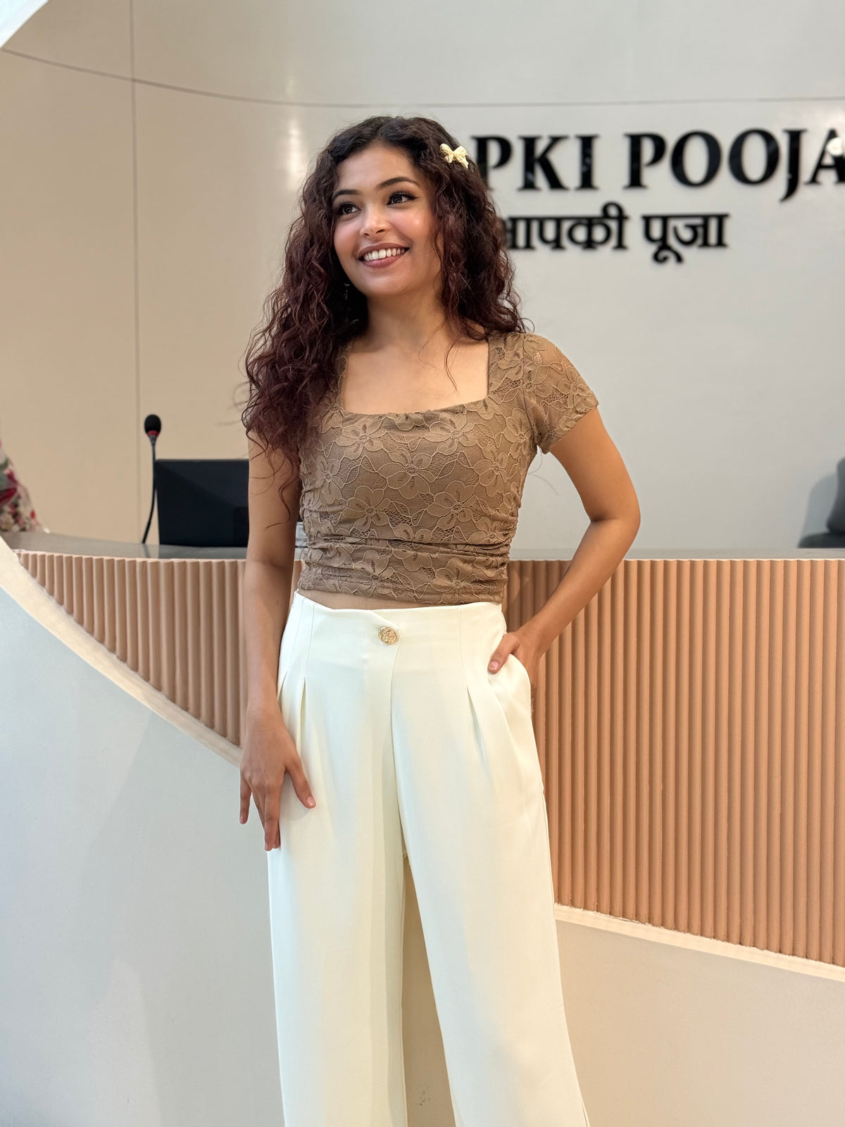 Crop Top square neck  stretchable ￼￼