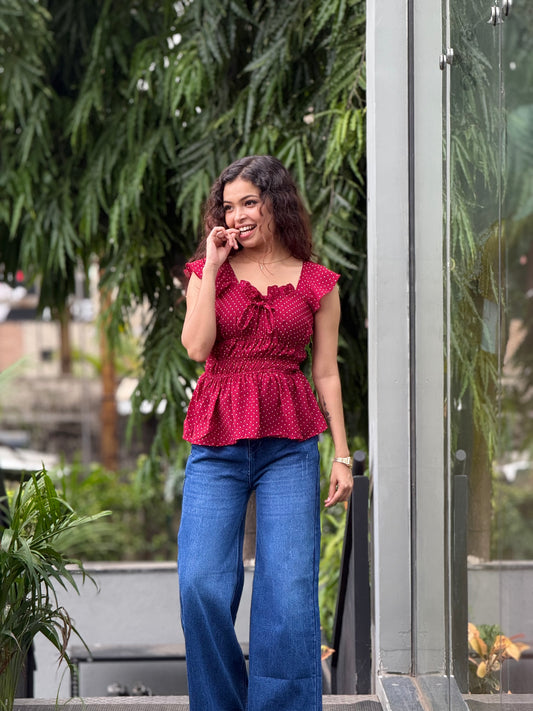 Polka dots partywear top