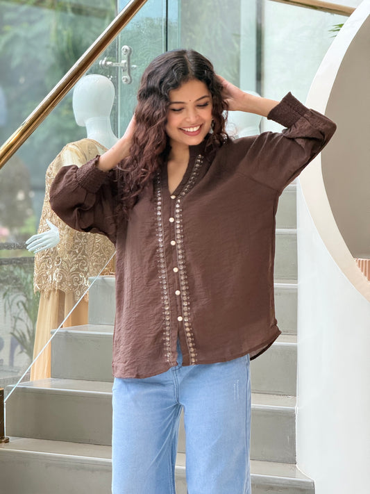 party wear button detail top