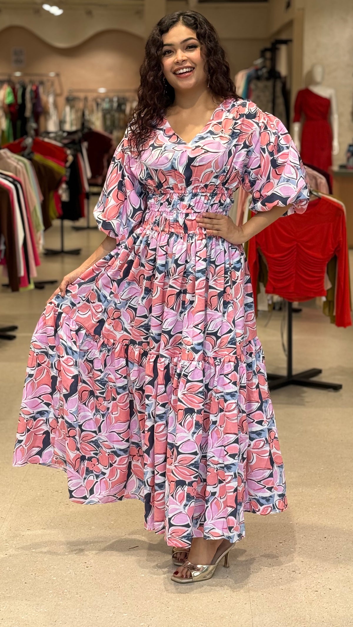 floral one piece dress