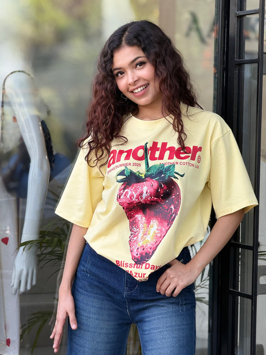 Strawberry Graphic Oversized T-Shirt