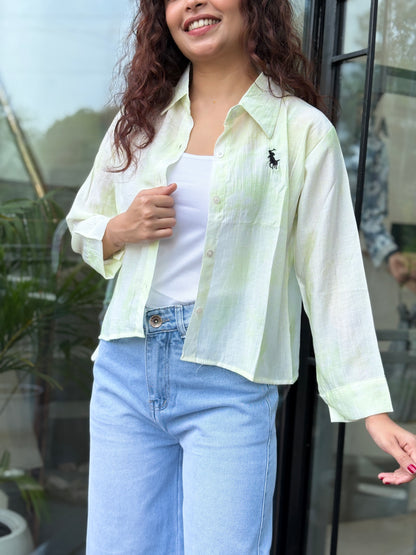 tie die print shirt with inner