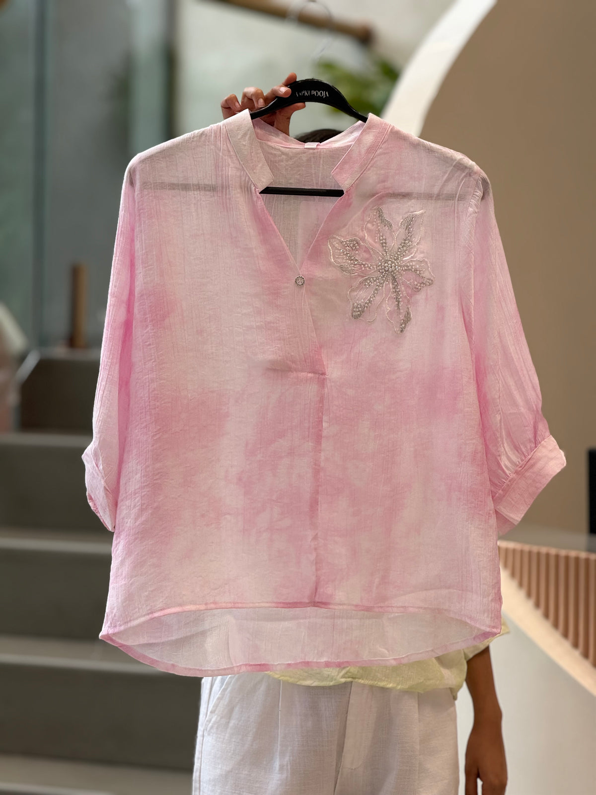 Partywear stone patch work top