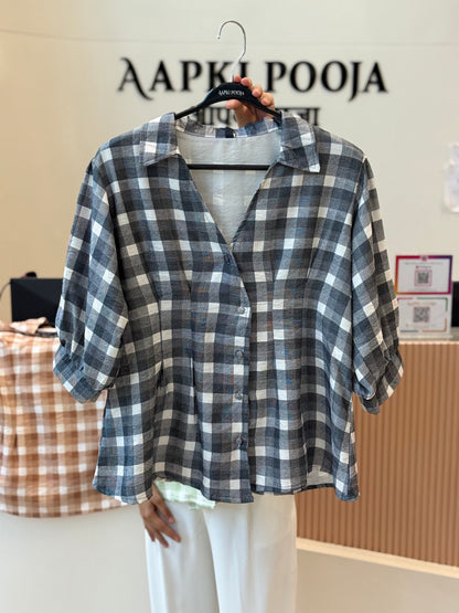Bluebell Check Top