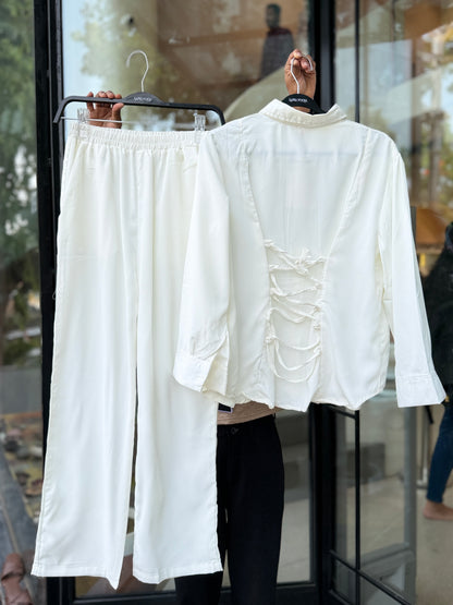 Co-ord set shirt with back dori