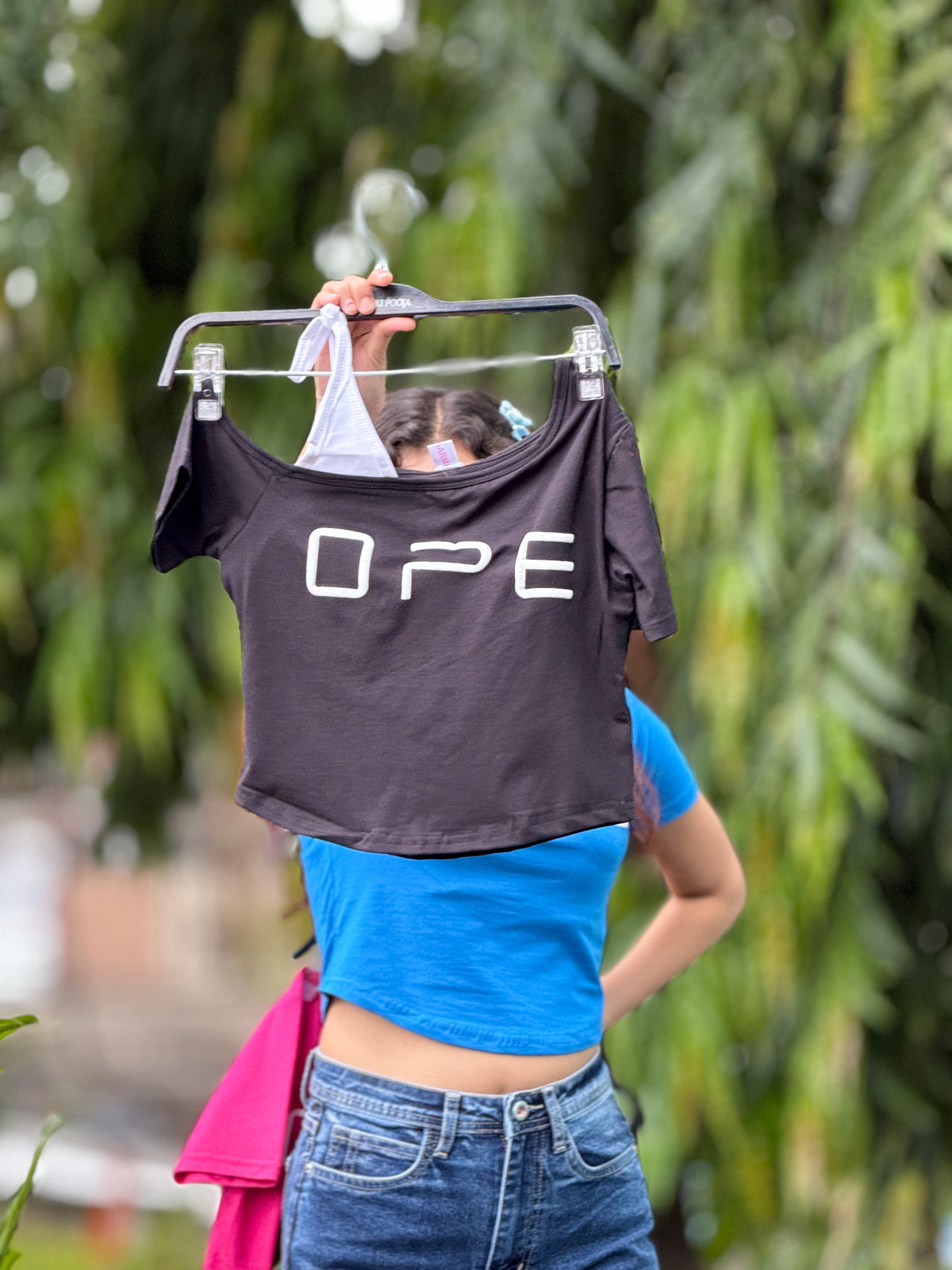 Padded one sided crop top