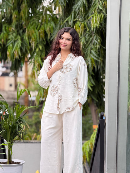 Print Shirt & Palazzo Co-Ord Set