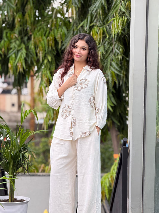 Print Shirt & Palazzo Co-Ord Set