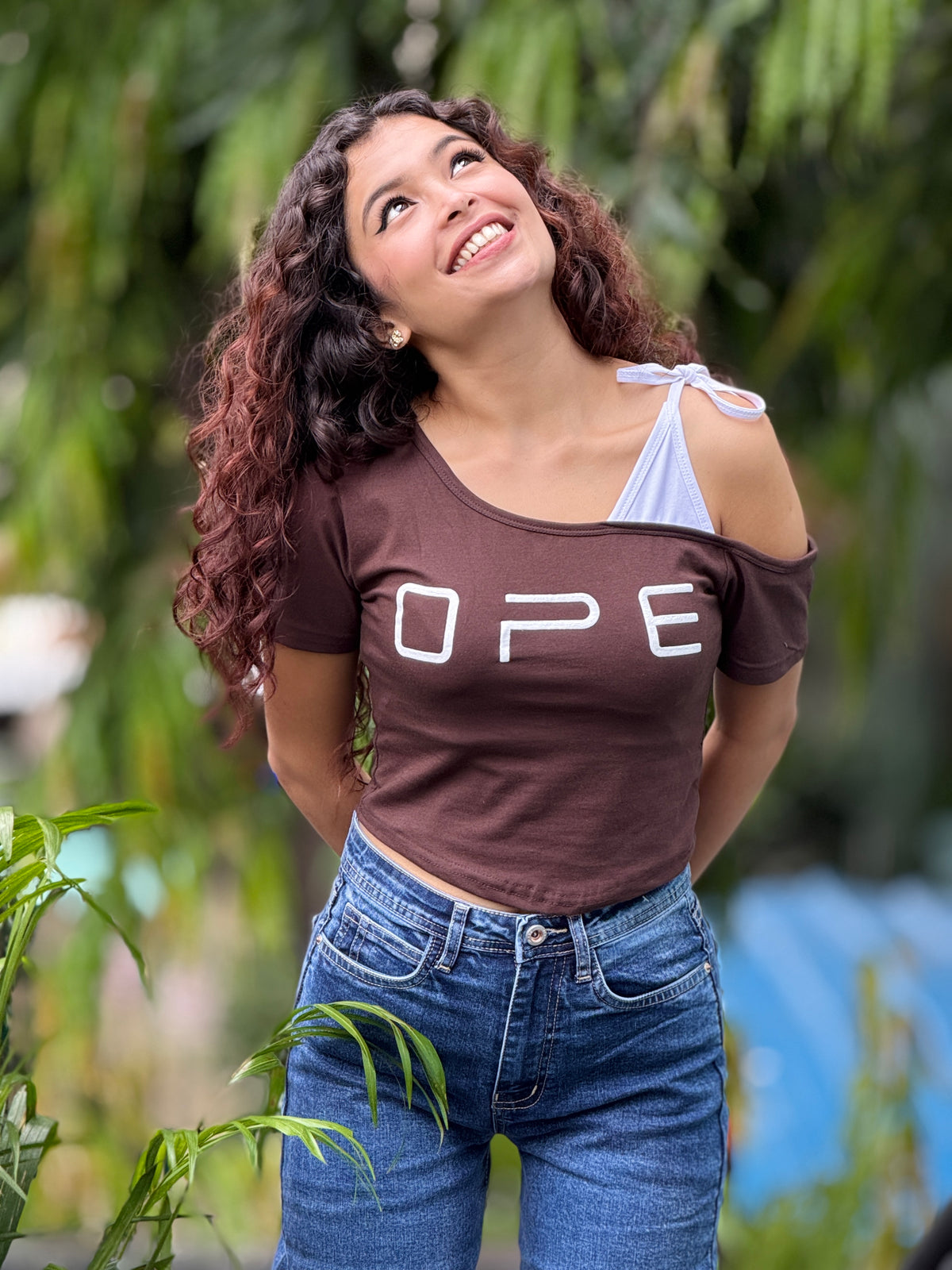 Padded one sided crop top
