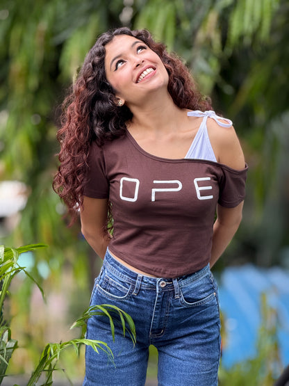 Padded one sided crop top