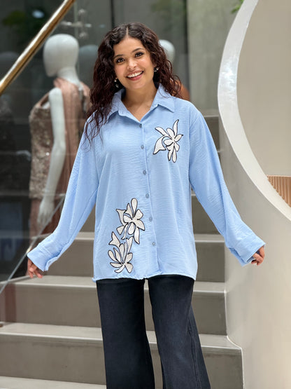 Embroidered partywear shirt