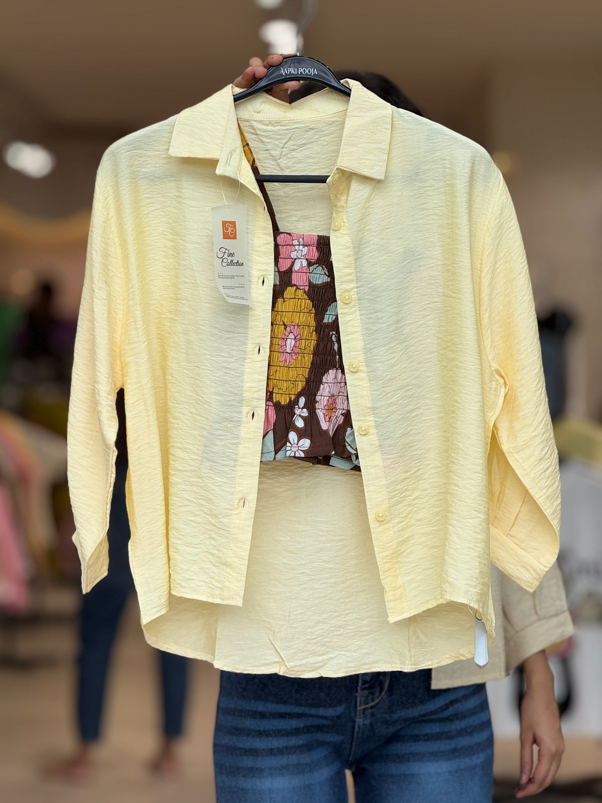 Shirts with printed inners.