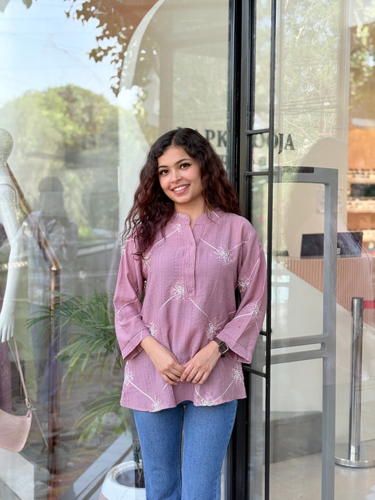 Embroidered  Casual Top