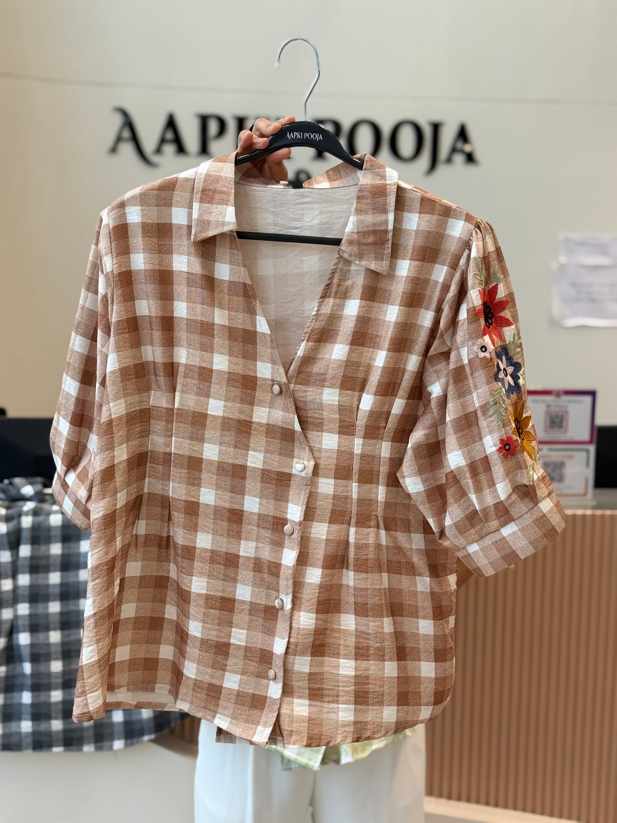 Bluebell Check Top