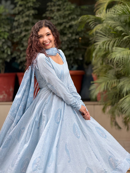 Anarkali pure cotton ghera suits set