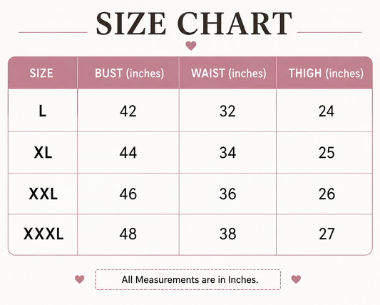 Heart print 3 piece night dress