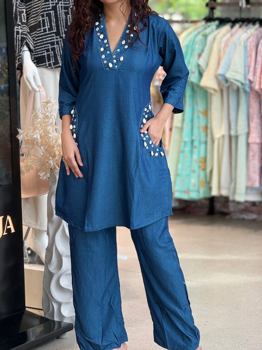 Shell work co-ord set with pockets