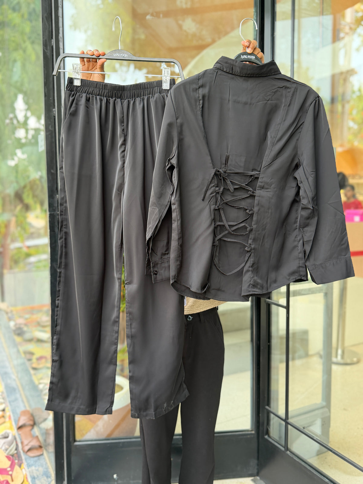 Co-ord set shirt with back dori