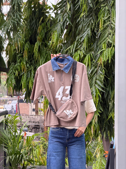polo T-shirt with side bag