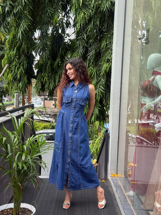 One piece denim dress