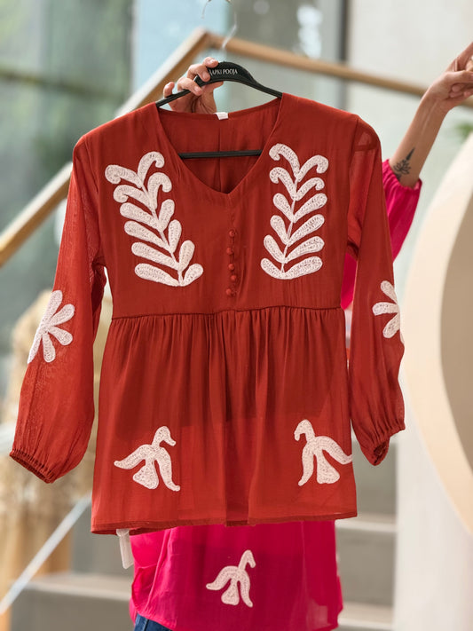V-neck peplum top