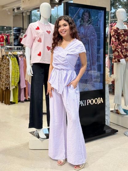Striped Peplum Co-Ord Set