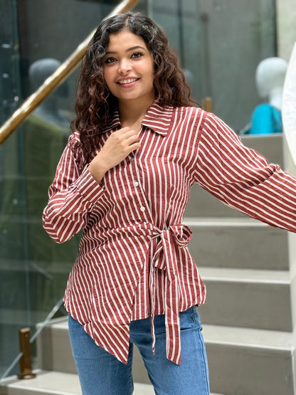 Shirt with side knot