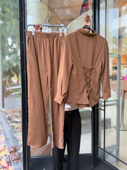 Co-ord set shirt with back dori