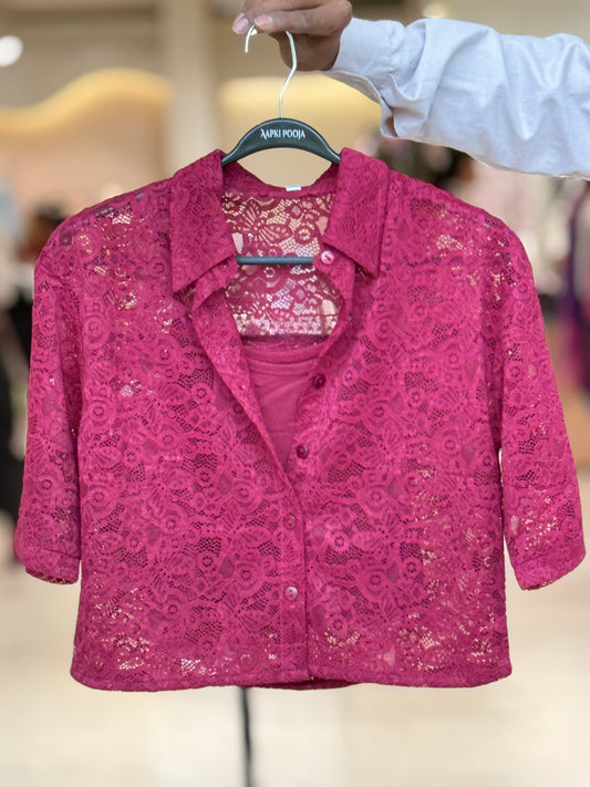 See through shirt with inner