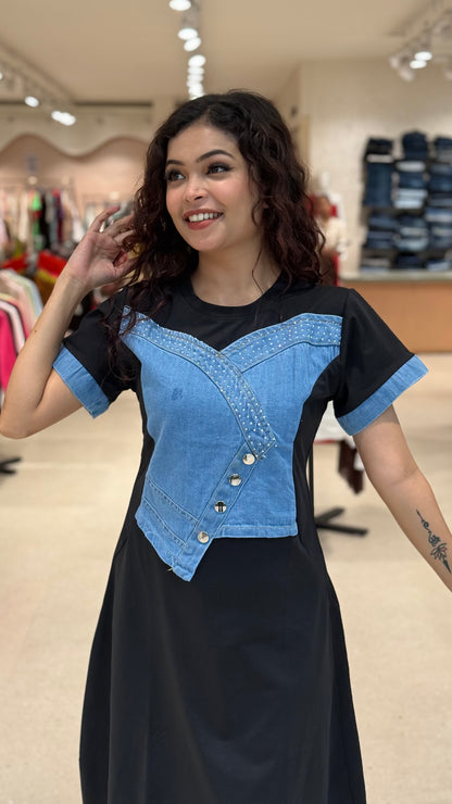 denim one piece dress